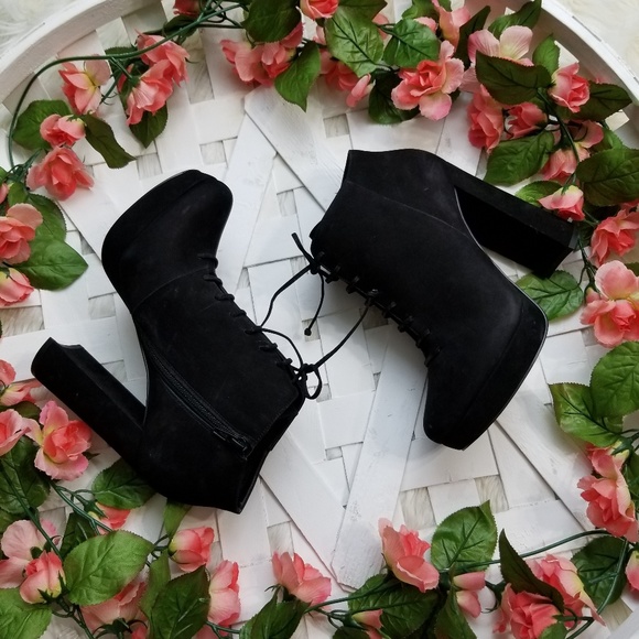 Steve Madden 9 suede black booty Jolte platform - Picture 2 of 8